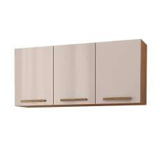 Armario Aereo Pop 120 cm com 3 Portas Freijo/Baunilha