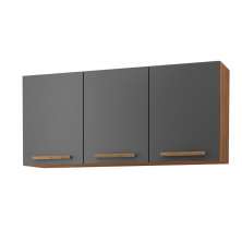 Armario Aereo Pop 120 cm com 3 Portas Freijo/Chumbo
