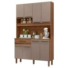 Armario de Cozinha Valparaiso 120 cm com 8 Portas e 1 Gaveta Freijo/Moka