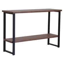 Aparador Para Sala Aço Preto 120 cm I10 Madeira Taeda Castanho Dmobiliario