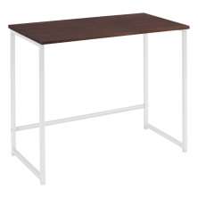 Escrivaninha F83 Madeira Taeda Castanho 80x75 cm Base Aço Branco Dmobiliario