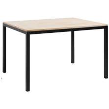 Mesa De Jantar I06 Madeira Taeda Mell 120x76 cm Aço Preto Dmobiliario