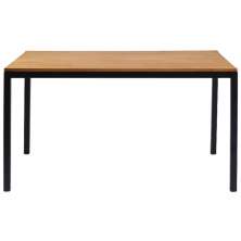 Mesa De Jantar I06 Madeira Taeda Mell 120x76 cm Aço Preto Dmobiliario
