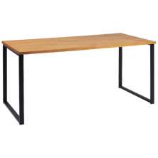 Mesa Jantar Cozinha I07 Madeira Taeda 180x77 cm Mell Aço Preto Dmobiliario