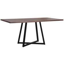 Mesa Jantar Cozinha I08 Madeira Teada 180X77 cm Castanho Aço Preto Dmobiliario