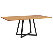 Mesa Jantar Cozinha I08 Madeita Taeda 180X77 Mell Aço Preto Dmobiliario