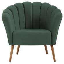 Poltrona Decorativa Pes Tauari 7048 Veludo Verde Dmobiliario