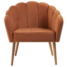 Poltrona Decorativa Pes Tauari 7049 Veludo Caramelo Dmobiliario