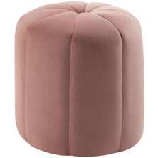 Puff Puf Para Sala P09 Veludo Rosa Dmobiliario