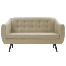 Sofa 2 Lug Pes Tabaco 135 cm 7017 Linho Bege Dmobiliario