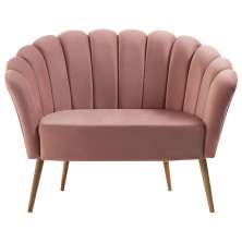 Sofa Namoradeira 2 Lug 135 cm Pes Tauari 7050 Veludo Rosa Dmobiliario