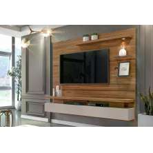 Painel Home Suspenso para TV Até 55 Polegadas Com LED Grécia - Carvalho Europeu/Amarula