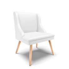 Cadeira de Jantar Liz Corino Branco Pés Palito Natural - D'Rossi