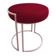 Puff Love Suede Vermelho Base Rosê D'Rossi
