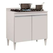 Balcão para Cooktop de Cozinha com Tampo 2 Portas Brenda 80,5 cm - D'Rossi