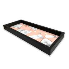 Bandeja Preta Com Gravura Impermeável "Geometric Marble" 34X14X3CM - D'Rossi