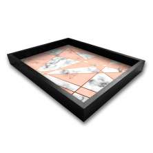 Bandeja Preta Com Gravura Impermeável "Geometric Marble" 41x31x3CM - D'Rossi