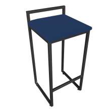 Banqueta Alta Lavínia Suede Azul Marinho Base Preto D'Rossi