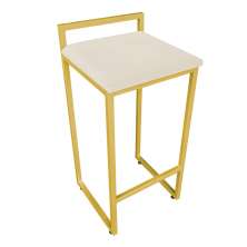 Banqueta Alta Lavínia Suede Base Dourado D'Rossi