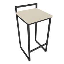 Banqueta Alta Lavínia Suede Bege  Base Preto - D'Rossi