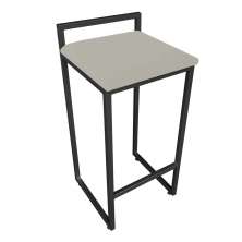 Banqueta Pietra Suede Marrom Rato Base Preto D'Rossi