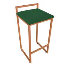 Banqueta Pietra Suede Verde Base Cobre D'Rossi