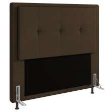 Cabeceira Ametista Para Cama Box Casal 140 cm Suede Marrom - D'Rossi