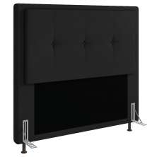 Cabeceira Ametista Para Cama Box Casal 140 cm Suede Preto - D'Rossi