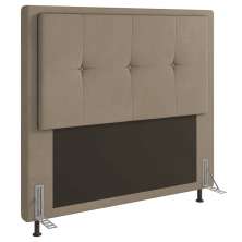 Cabeceira Ametista Para Cama Box King 195 cm Suede Bege - D'Rossi