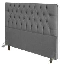 Cabeceira Diamante Para Cama Box Casal 140 cm Linho Cinza - D'Rossi