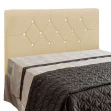 Cabeceira França para Cama Box Solteiro 90 cm Corino Bege D'Rossi