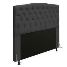 Cabeceira Greta Para Cama Box Casal 140 cm Linho Grafite- D'Rossi