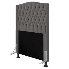 Cabeceira Greta Para Cama Box Solteiro 90 cm Suede Grafite - D'Rossi