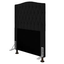 Cabeceira Greta Para Cama Box Solteiro 90 cm Suede Preto - D'Rossi