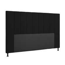 Cabeceira Malibu Para Cama Box Queen 160 cm Suede Preto - D'Rossi
