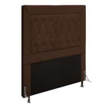 Cabeceira Malta Para Cama Box Solteiro 90 cm Veludo Marrom - D'Rossi
