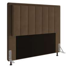 Cabeceira Opala Para Cama Box Casal 140 cm Suede Marrom - D'Rossi