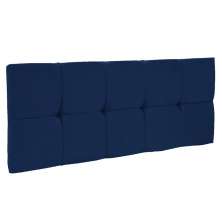 Cabeceira Painel Nina para Cama Box Solteiro 100 cm Suede Azul Marinho D'Rossi