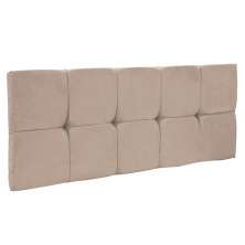 Cabeceira Painel Nina para Cama Box Solteiro 100 cm Suede Bege D'Rossi