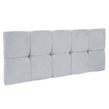 Cabeceira Painel Nina para Cama Box Solteiro 100 cm Suede Cinza D'Rossi