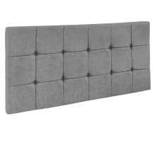 Cabeceira Painel Sleep para Cama Box Solteiro 90 cm Veludo Cinza - D'Rossi