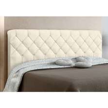 Cabeceira Paris Cama Box Solteiro 90 cm Suede Bege D'Rossi