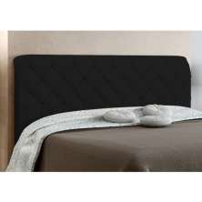 Cabeceira Paris Cama Box Solteiro 90 cm Suede Preto D'Rossi