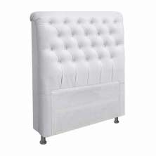 Cabeceira Paris para Cama Box Solteiro 90 Cm Corino Branco - D'Rossi