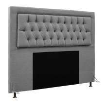 Cabeceira Turquesa Para Cama Box Casal 140 cm Linho Cinza - D'Rossi