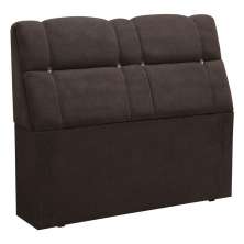 Cabeceira com baú Itália Cama Box Casal 140 cm Suede Marrom D'Rossi