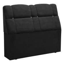 Cabeceira com baú Itália Cama Box Casal 140 cm Suede Preto D'Rossi