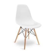 Cadeira Eiffel Charles Eames Base Madeira Sala de Jantar Branca - D'Rossi