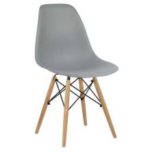 Cadeira Eiffel Eames Base Madeira Sala de Jantar Cinza R02 - D'Rossi
