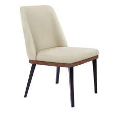 Cadeira de Jantar Bahia Suede Pés Chanfrado Tabaco - D'Rossi